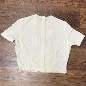 Vintage Cream Lace Detail Blouse